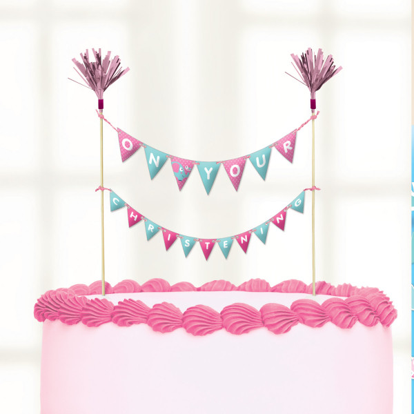 Decoration Gateau Bapteme Rose Et Menthe