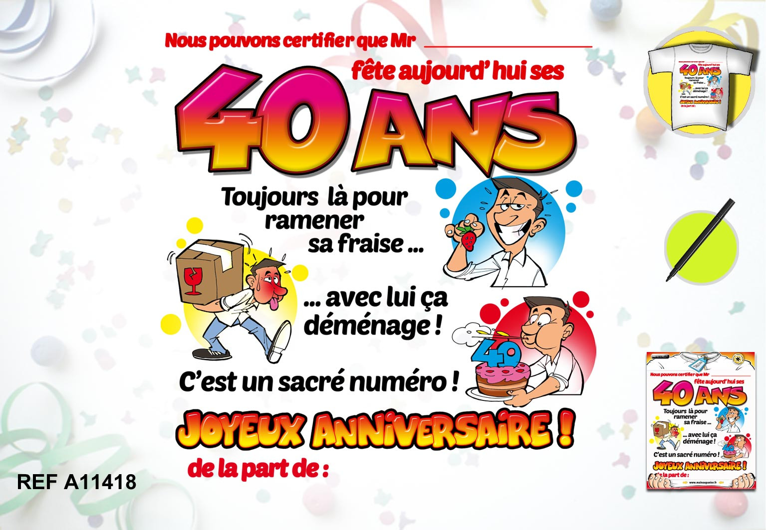 T Shirt A Dedicacer Anniversaire Homme 40 Ans Avec Stylo Et Certificat A Prix Discount T Shirt A Dedicacer Anniversaire Homme 40 Ans Avec Stylo Et Certificat A Prix Discount