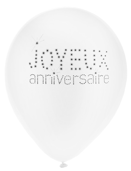 Lot De 8 Ballons Joyeux Anniversaire Blanc Deco Anniversaire A Prix Discount