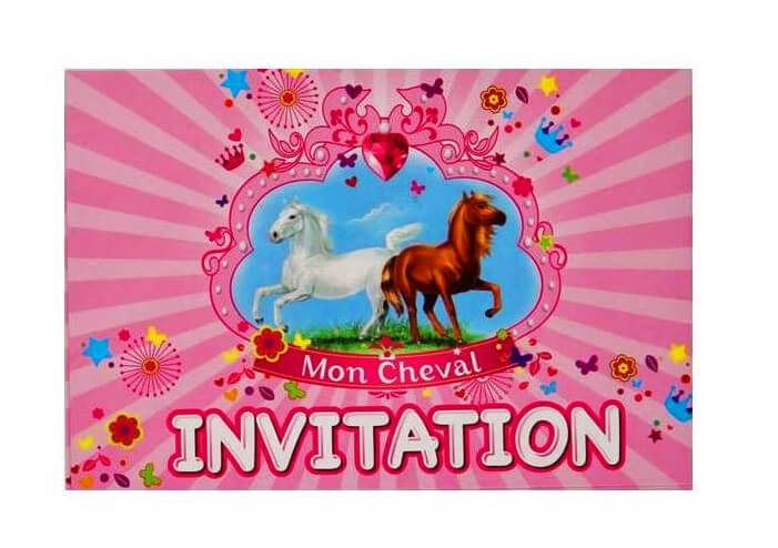6 Cartes D Invitation Mon Cheval