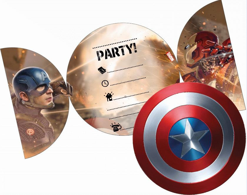 6 Invitations Avengers Civil War 6 Invitations Avengers Civil War