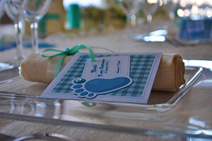 rond de serviette bébé déco pied bébé