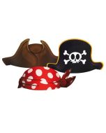 6 chapeaux de fête pirates