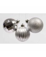 3 boules de Noël graphiques - argent