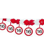 Guirlande avec suspensions d'anniversaire - 16 ans.