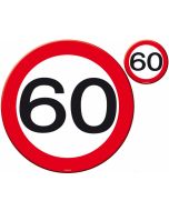 4 dessous de plat et 4 sous-verres 60 ans panneau signalisation