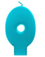 Bougie turquoise chiffre 0