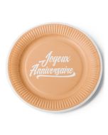 12 assiettes kraft Joyeux Anniversaire