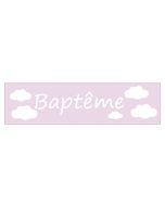 Bannière baptême nuages roses