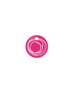 25 Nominettes avec cercle blanc - fuschia 3 cm