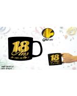 Mug noir et or - 18 ans