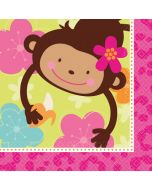 16 serviettes jungle "monkey love"