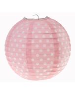 2x Lanterne Papier 20cm - Pois Rose