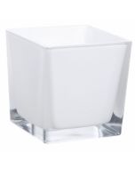 Vase cube blanc – 14 cm