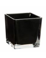 Vase cube noir – 10 cm