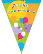 Guirlande de fanions Joyeux Anniversaire - 360 cm