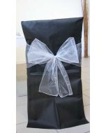 Noeuds en organza pour housses de chaises - gris - x10