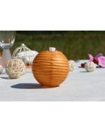 Lampion boule de déco - 7.8 cm - orange - x10