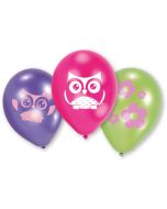 lot 6 ballons latex chouette 23cm