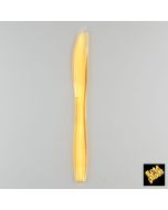 Couteau en plastique - jaune transparent - x 50