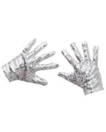 Paire de gants à sequins argent