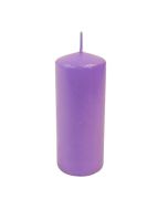 6 bougies pilier mat - couleur violet - 15 x 6 cm