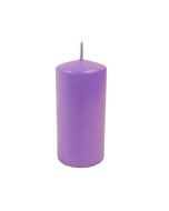 6 bougies pilier mat - couleur violet - 12 x 6 cm