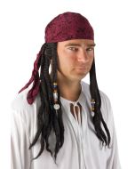 Perruque de pirate avec dreadlocks et foulard