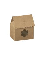 10 Boîtes à dragées maison fenêtre fleur kraft