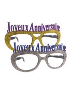 Lunettes géantes à paillettes "Joyeux anniversaire"