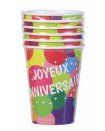 gobelets ballons joyeux anniversaire