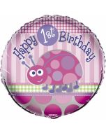 Ballon hélium 1er anniversaire fille coccinelle