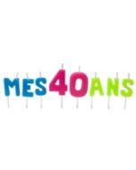 Bougies lettres sur piques "Mes 40 ans"