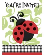 8 invitations jolie coccinelle