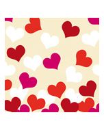 Serviettes en papier imprimées coeur sur fond ivoire