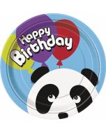 8 assiettes panda happy birthday - Ø 23 cm