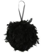 Boule de plumes noire - 30 cm