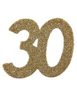 Lot de 6 confettis pailletés anniversaire 30 ans - or 