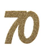 Lot de 6 confettis pailletés anniversaire 70 ans - or 