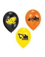 10 ballons en latex camions de chantier