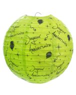 Lampion deco Joyeux Anniversaire  vert