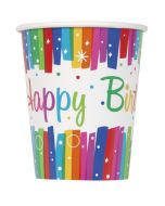 8 Gobelets happy birthday multicolores