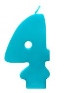 Bougie turquoise chiffre 4
