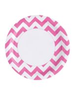 assiettes jetable fuchsia chevrons