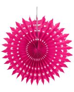  2 Eventails en papier dentelle fuchsia 20 cm