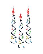 Lot de 3 suspensions notes de musique