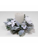 Bougeoir décoratif - fleurs blanches