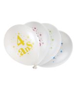 8 Ballons Joyeux anniversaire 4 ans multicolores