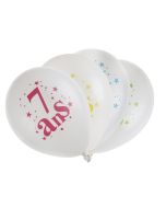 8 Ballons Joyeux anniversaire 7 ans multicolores