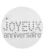  Stickers blanc joyeux anniversaire 